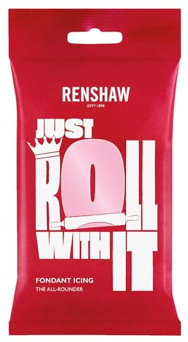 Renshaw Zuckerpaste, Rollfertige Zuckerpaste für Torten - Rosa, 1 kg (Packung mit 1 Stück)