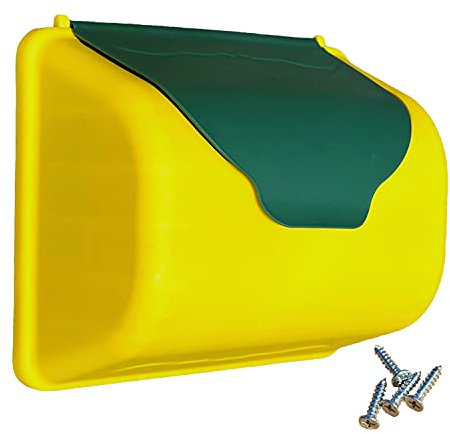 Loggyland Kinder Briefkasten für Spielturm oder Spielhaus, Extrem witterungsbeständig, Inkl. Holzschrauben 3 x 20 mm, Kid, 250 x 225 x 130 mm, Grün Gelb