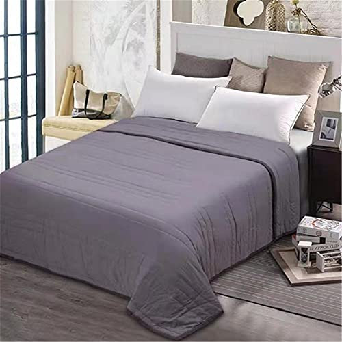 FANSU Couvre Lit Matelassé Réversible Dessus de Lit Couverture Climatisation Couette Parure de Lit Canapé l'Air Conditionné Imprimé Courtepointe (Gris Pur,100x130cm)