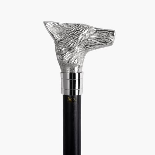 ACL Walking Sticks für Damen und Herren - Deluxe Wolfsgriff Gehstock - Premium Holz Gehstock mit Aluminiumkopf - Elegantes und Komfortables Design