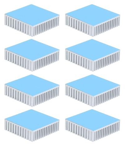 8PCS Kühlkörper Großes Aluminiumlegierungs-Kühlkörpermodul 50x50x15mm Hochleistungs-Kühlkörper für Elektronische Radiatoren CPU-Leistungsverstärkerplatine(Mit Kleber)