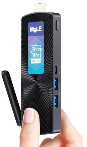 MeLE PCG02 Lüfterloser Mini PC Stick Windows 11 Home Celeron N4000(bis zu 2.6GHz) 4GB LPDDR4 128GB ROM Micro Computer Kleiner Desktop mit Gigabit Ethernet, 4K HDMI