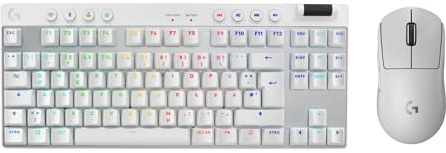 Logitech G PRO X SUPERLIGHT 2 LIGHTSPEED kabellose Gaming-Maus, USB-C-Aufladen, PC & Mac + PRO X TKL LIGHTSPEED kabellose Gaming-Tastatur, ohne Ziffernblock, PBT-Tastenkappen (DEU QWERTZ) - Weiß
