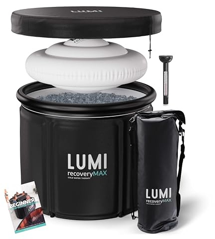 LUMI Therapy Ice Bath Pod MAX | 420 litri acqua fredda | Vasca ghiaccio aperto | Isolamento termico | Coperchio UFO