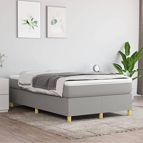 prissent Boxspringbett 120x200 cm Bettrahmen Bett Boxspring Mit Lattenrost Betten Bettgestell Bed Frames Hohes Bett Boxspring Bed GäStebett Schlafbett Single Bed Hellgrau