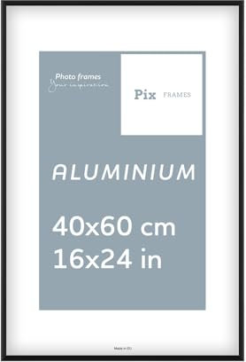 Pix FRAMES Cornice Foto - 40x60 cm - Portafoto da Parete in Alluminio - Elegante Cornici da Parete - Porta Foto da Muro - Leggera Quadretti da Parete - Moderno Portafoto - Nero