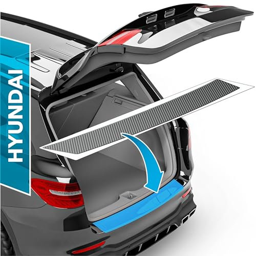 uProtect Pellicola Protettiva per Bordo di Carico Set completo per Hyundai Tucson 4 (IV) NX4 I 2020-2025 - Protezione Paraurti, antigraffio, per vernice - Filo A Carbone