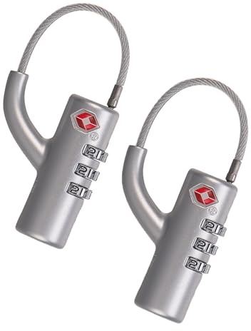Maizoon Lucchetto a combinazione approvato TSA 3 digitale da viaggio per scuola per bagagli Backpak borsa valigia bagagli sicurezza durevole elegante compatto argento confezione da 2