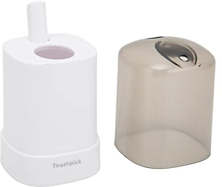 LIZEALUCKY Distributeur de porte-cure-dents, distributeur de cure-dents à ouverture automatique, récipient de cure-dents épaississant avec presse pop-up pour restaurant de cuisine à domicile (Blanc)