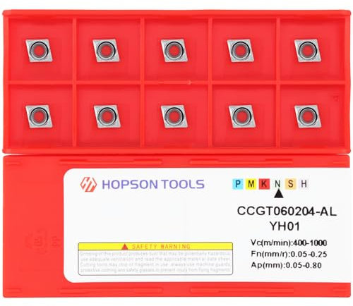 Hopson Tools CCGT060204-Aluminium vändbara plattor, HM skärplatta för bearbetning av aluminium eller färgmetaller, 10 stycken