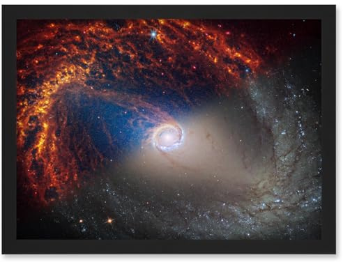 Artery8 NASA Hubble James Webb Telescope View of Spiral Galaxy NGC 1512 Living Room Artwork Framed Wall Art Print A4
