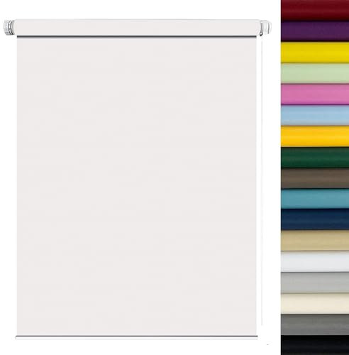 Temporäre Verdunkelungsrollos, 110 x 110 cm, wasserdicht, tragbar, Sonnenschutz, für Schlafzimmer, Fenster und Tür, einfache Montage, Sichtschutz nach Maß mit Beschlägen, Weiß