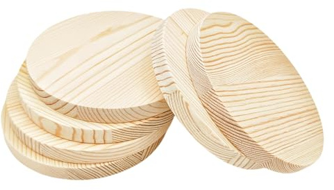 Set di 6 lastre rotonde in legno grezzo, 15 x 1,5 cm, per progetti di artigianato, incisione, combustione del legno, pittura