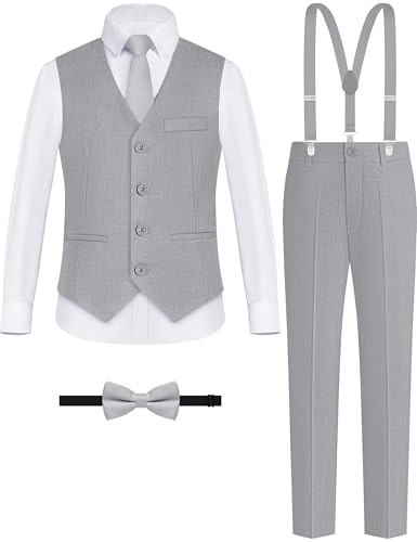 Boys Husky Suit Kids Light Gray Formal Tuxedo Size 14 for Wedding Easter