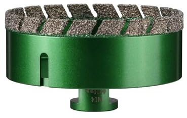 Vearter 110 mm Diamond Core Drill Bit, M14 Thread Connection Masonry Hole Saw, Vacuum Brazed Hollow Hole Cutter for Tile, Marble, Granite, Porcelain, Concrete, Quartz Stone