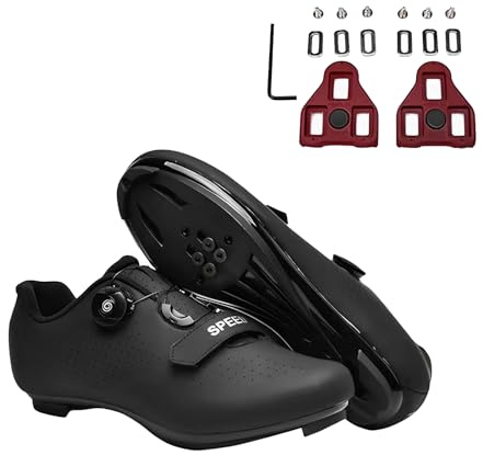 Surwin Chaussure VTT Homme,Chaussures de Cyclisme Antidérapant et Respirant, Chaussure VTT Sneakers Femme, Chaussures de Vélo Route,Extérieur Intérieur Accessoires Sport (Noir 2,40)