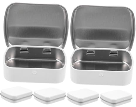 MALUGOGO 6stücke Mini-blechdosen mit Sicherem Deckel Kleine Aufbewahrungsboxen Rechteckige Leere Klappdosen Tragbare Gastgeschenkboxen Bonbonbehälter für Partys