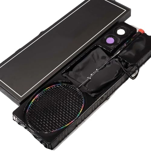 Federball Set 8U Badmintonschläger 65g Ultraleichter professioneller aus Kohlefaser(1PCS Black Boxed)