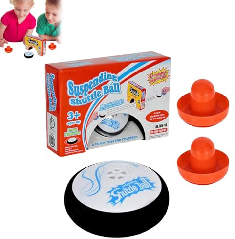 Mini lufthockey, bärbart lufthockeyset, hover-puck, lätt skynkel-boll, airhockeyset med 2 röda airs hockeytryck, Airs brädspel leksak, gåva för barn och vuxna (2 st)
