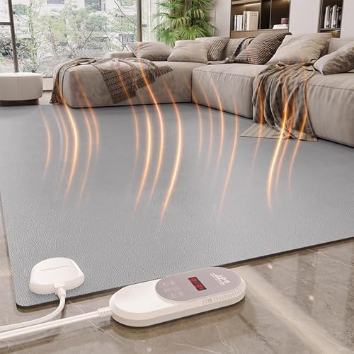Tappetino riscaldato elettrico, tappetino riscaldante per interni, con timer, riscaldamento rapido, tappeto per casa, 200 x 200 cm, per comfort e calore