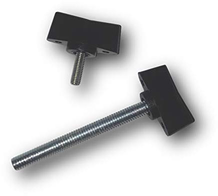 2 vis à oreilles en plastique avec boulons filetés en acier