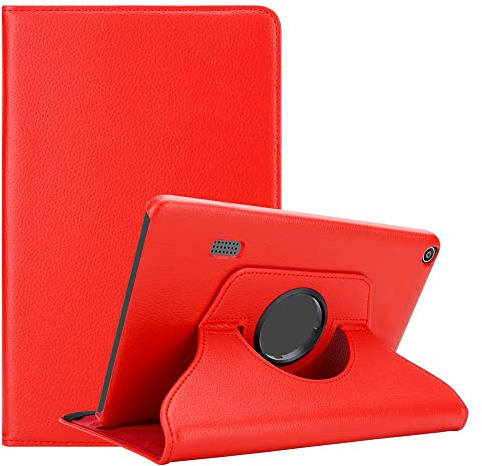 Cadorabo Hülle kompatibel mit Huawei MediaPad T3 7 (7.0 Zoll) Tablethülle ohne Auto Wake Up aus Kunst Leder Flip Klappbare Stoßfeste Cover Hülle für Huawei MediaPad T3 7 (7.0 Zoll) Tasche in Rot