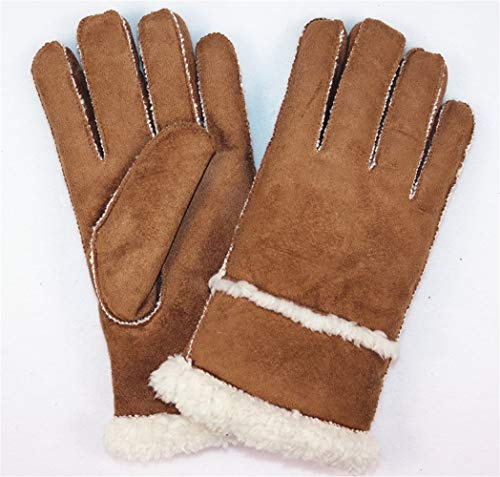 IPENNY Unisex Sheepskin Mittens with Super Warm Soft Fluffy Lining Plush Thermal Winter Gloves Windproof Cycling Fur Gloves Outdoor Sports Mittens Hand Warmer