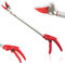 FISHTEC Sécateur Long Manche avec Pince de Retenue en Aluminium - Revêtement en téflon - Secateur - Longue Cisaille - Avec Verrou de Sécurité - Longueur 64 cm - Rouge