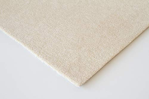 Steffensmeier Velours Teppichboden Venezia Meterware | Auslegware für Kinderzimmer Wohnzimmer Schlafzimmer | Sand, Größe: 100x300 cm