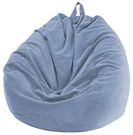 Chickwin - Funda de puf, Pera, sillón de Pera sin Relleno, para Exterior e Interior, relajación, Chaise Longue de salón, Dormitorio cojín (Azul Gris, 85 x 110 cm)