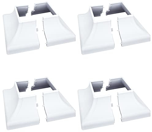 Myard Interlocking Post Cover Skirt Shoe for 2x2 Inch Post with 4.5x4.5 Inches Base Mounting Plate - Fast Install on Feet of Porch, Stair Handrail, Railing, Fence (4-Pack, White)