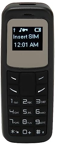 Kleines Mobiltelefon, Bluetooth-Headset mit Ohrbügel, Unterstützt SIM-Karte und Wählnummer, 0,66 Zoll Display, Schwarz