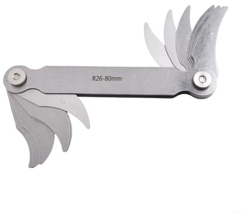 Profi Radiusmessgerät Set R1 6 5 bis R26 80 Messwerkzeug für Kehl- und Zahnwinkel (26-80)