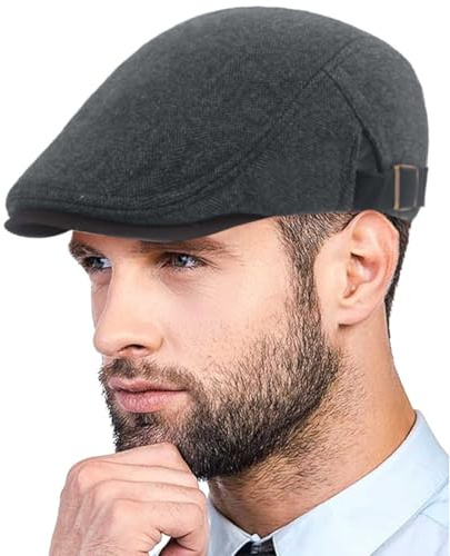Yutdeng Schiebermütze Herren Herbst Winter Flatcap Schirmmütze Baskenmütze Herren Barett Cap Flat Cap Gatsby Newsboy Mütze Einstellbare Herrenmütze Driving Cabbie Jagd Kappen Vintage Hut Baumwolle Hat