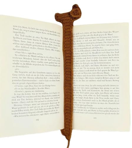 Lesezeichen – Lesezeichen für Frauen | Lesezeichen für Bücher | Niedliches handgemachtes Häkeltier-Lesezeichen | Häkelhund-Lesezeichen | Kreatives ästhetisches gehäkeltes Dackel Lesezubehör für