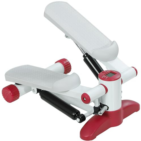 SPORTNOW Mini Stepper, Compact Step Machine Exerciser for Home Workout with LCD Monitor and Non-Slip Pedals, Grey