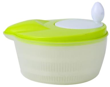 VDLLQYN, Salladssnurra Multifunktionell halvautomatisk avtappningskorg dubbellagers plastdiskkorg kök grönsakstorkare Grönsaksavlopp,Avvattnare för grönsaker(Green)