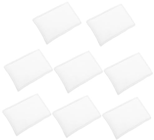 Kitchen Dish Sponge 8pcs Bamboo Fiber Double-Sided White Reusable | Dry Cleaning Sponge, Lightweight Quick Drying Design, Effective Cleaning for Household Scrubbing