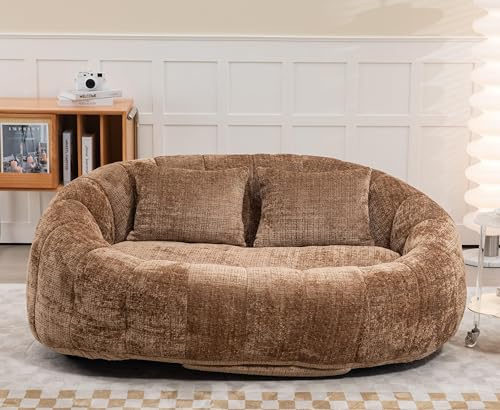LIFEISLE Sitzsack Sofa 2 Sitzer Couch aus zerkleinerten Schwamm, 145CM Breit Loungesesse, Bean Bag Sessel Wohnzimmer Schlafzimmer Gästezimmer Kinderzimmer Kaffee