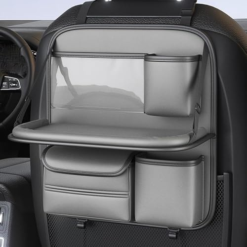 ZYQUCP Car Small Table for Toyota Land Cruiser/Camry/Sequoia/RAV4 Prime,Leather Material Portable Back Seat Storage Umbrellas Bag Coat Organizer Hang Achieve Firm Durable Adjustab,B