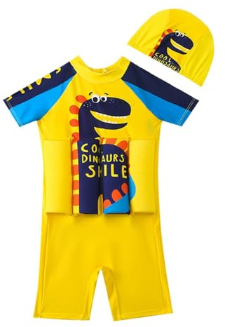 Badeanzug Mit Schwimmhilfe Jungen Mädchen - Trainingsanzug Unisex Bojenanzug Sommer Strand Badebekleidung Flotation Schwimmanzug Kinder Jumpsuits Funktions Badeanzüge Shark Cartoon-Druck Bademode-Sets