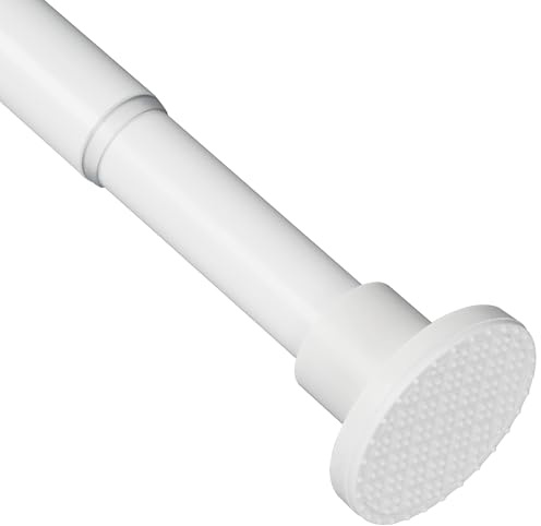Duschvorhangstange, Versenkbare Duschstange ohne Bohren, 70-255cm, Verstellbare Weiße Duschvorhangstange, Rostfrei & Rutschfest, Einsetzbar in Badezimmer