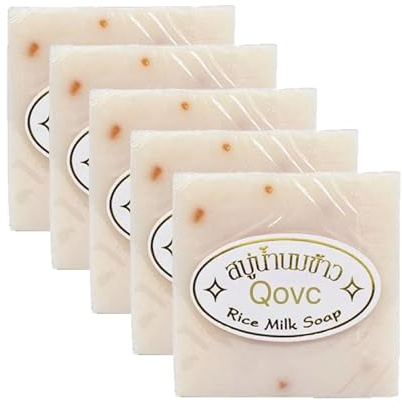 Sapone al latte di riso, sapone tailandese artigianale al riso, schiarente naturale, delicato e idratante, detergente profondo dei pori, per viso, corpo e mani (5)