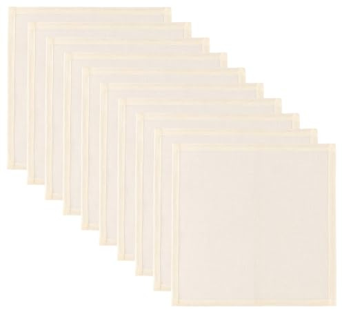 10 Cheese Cloths for Straining, Reusable Cotton Cheesecloths for Making Nut Milk, Butter, Sprouting Seeds, Bundling Herbs, Cleaning Worktops, Food Preparation Essential