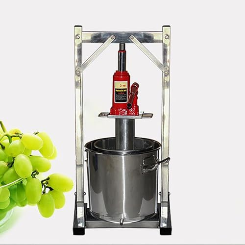 GCZQYAM Pressa idraulica per Frutta e Vino, pressa per Formaggio e Erbe aromatiche in Acciaio Inox con martinetto e Vassoio igienico, spremiagrumi Manuale per UVA, Mele, Sidro 36L