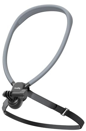 SMALLRIG Supporto da collo con fascia toracica per action cam, con interfaccia a 2 poli per GoPro Hero 13/12/11/10/9, per DJI Osmo Action 5 pro/4/3, per Insta360 Ace Pro 2 - 5596