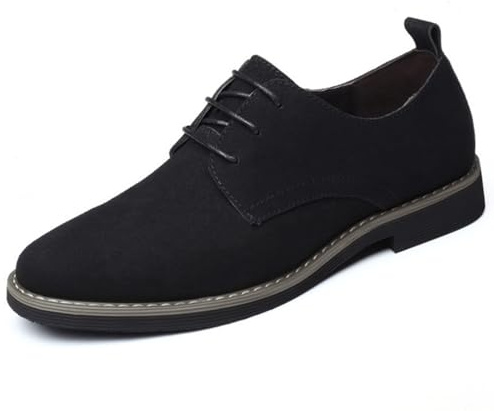 Hixingo Zapatos de Hombre de Vestir Mocasines Zapatos de Cuero Modernos Terciopelo Suave Zapatillas Vestir Hombre Antideslizante Suela de Goma para Negocios, Oficina, Trabajo, Bodas, 39-48 (Negro,46)