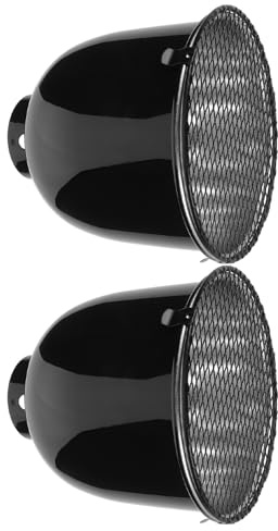 Hemobllo 2pezzi Lampada Riscaldante per Rettili Cupola da Paralume Antiscottatura in Alluminio Accessorio per Terrario in Vetro Protezione Calore Uniforme per Animali Domestici