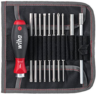 Wiha 79187T04 PH/PZ/Torx/SW Bit-Set, Red/Black, 19-Piece