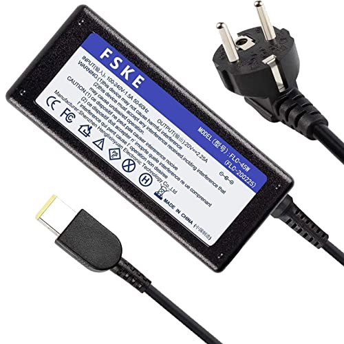FSKE 45W 20V 2.25A Laptop Netzteil Ladegerät für Lenovo 0C19880 ADLX45NCC3A,Y50-70 V110 X240 T440 T460 T460S X250 T560 L450 X260 L440 L560 Notebook AC Adapter,Steckergröße:11 * 5.0mm